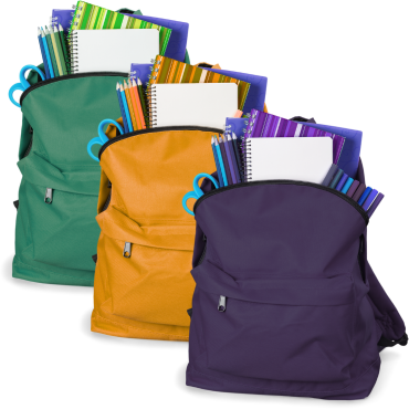 multiple filled backpacks